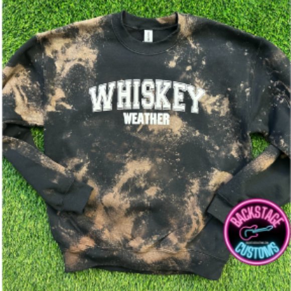 Whiskey Weather Puff Print Crewneck Sweatshirt - Picture 2 of 3